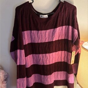 No Boundaries Women's Sweater - Pink and Brown